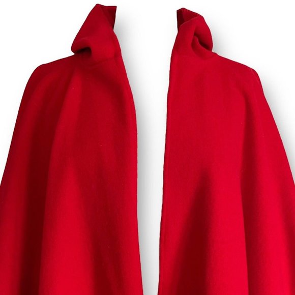 Coloratura Vintage Womens Cape O/S Red Wool Hooded Forestgore Cottagecore Goth - Picture 5 of 9